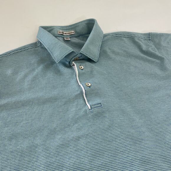 Peter Millar Polo Shirt Men XL Blue Golf Performance Preppy COTTON - Picture 3 of 9